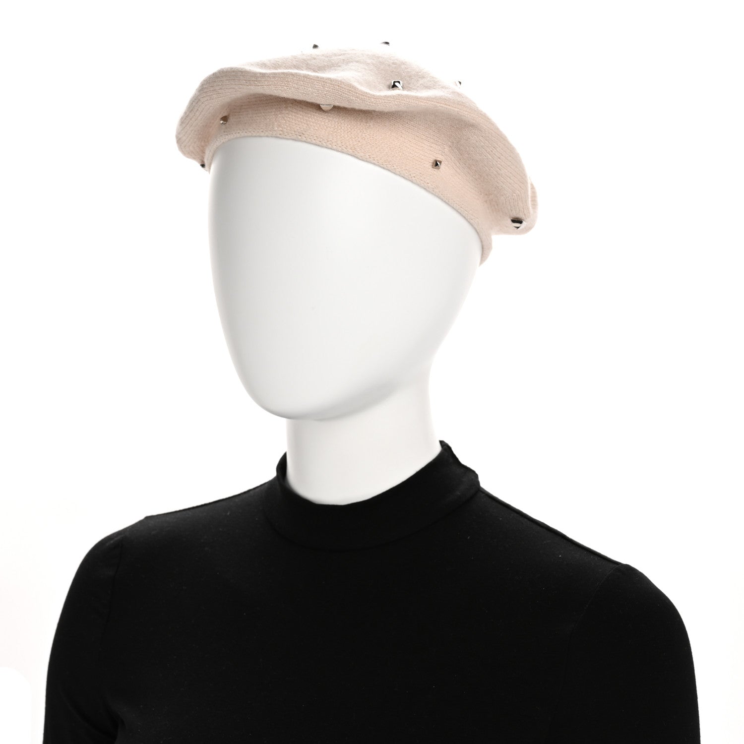 Hermes Cashmere Medor Studded Darling Beret S White 2 of 10