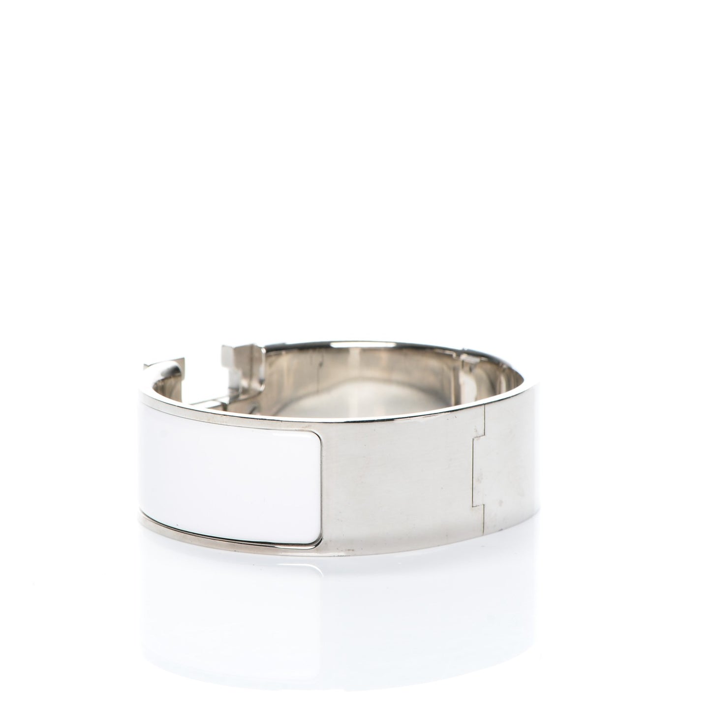 Enamel Wide Clic Clac H Bracelet PM White