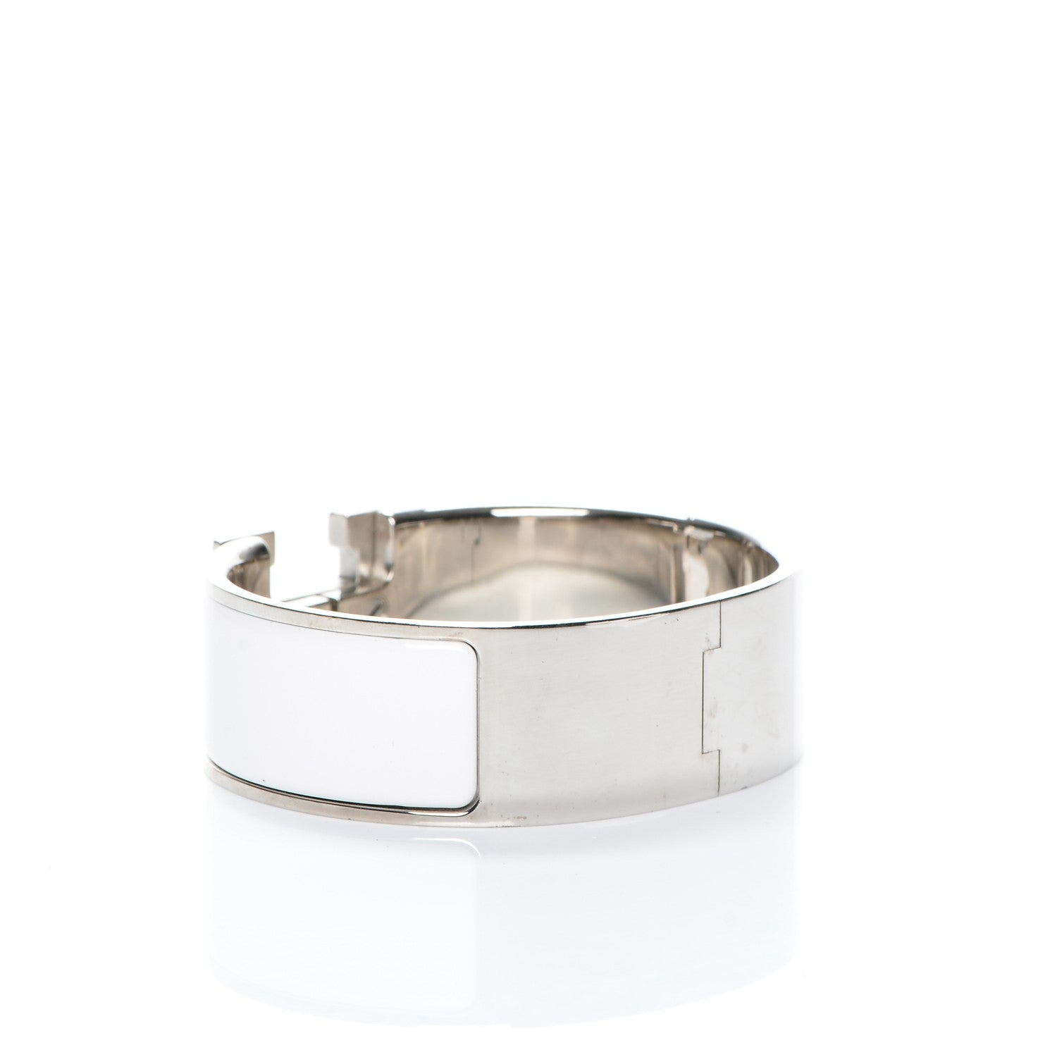 Hermes Enamel Wide Clic Clac H Bracelet PM White 3 of 4