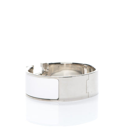 Hermes Enamel Wide Clic Clac H Bracelet PM White 3 of 4