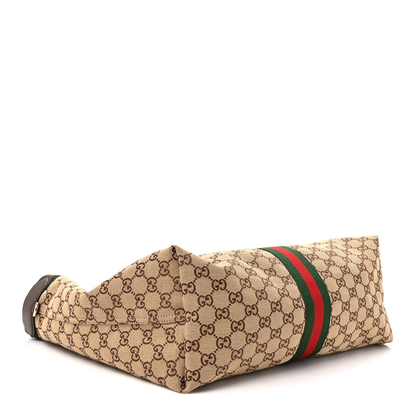 GG Monogram Web Large Giglio Tote Beige Brown