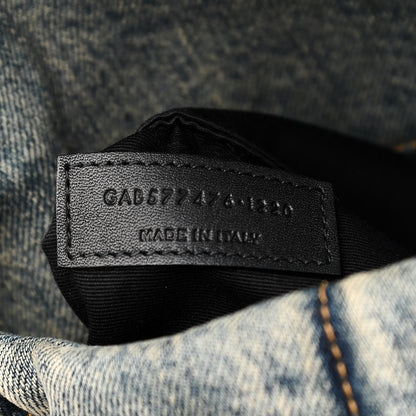 Saint Laurent Denim Quilted Small Loulou Puffer Monogram Chain Satchel Rodeo Blue 6 of 9