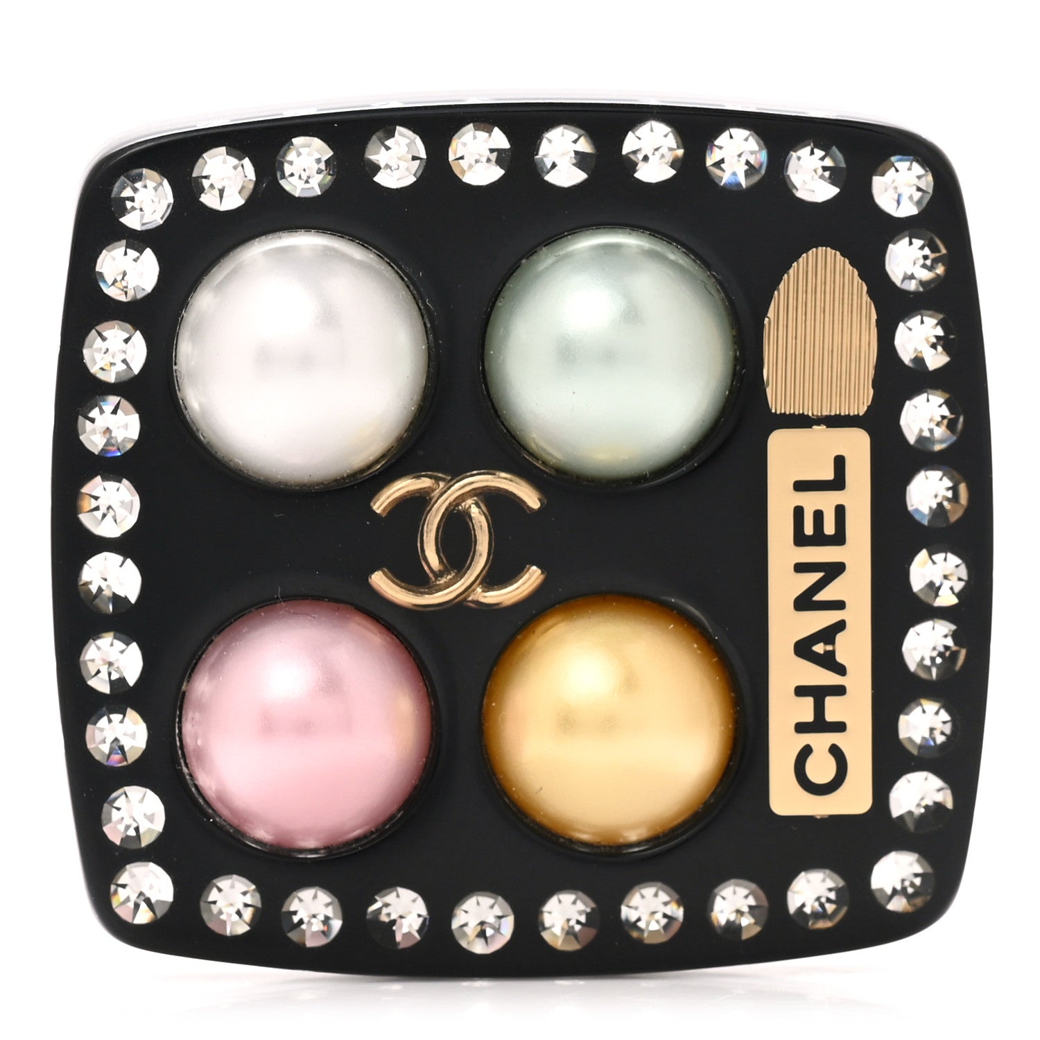 Chanel Crystal Pearl Eyeshadow Pallette Brooch Black Multicolor 1 of 5