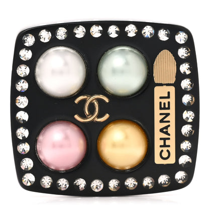 Chanel Crystal Pearl Eyeshadow Pallette Brooch Black Multicolor 1 of 5