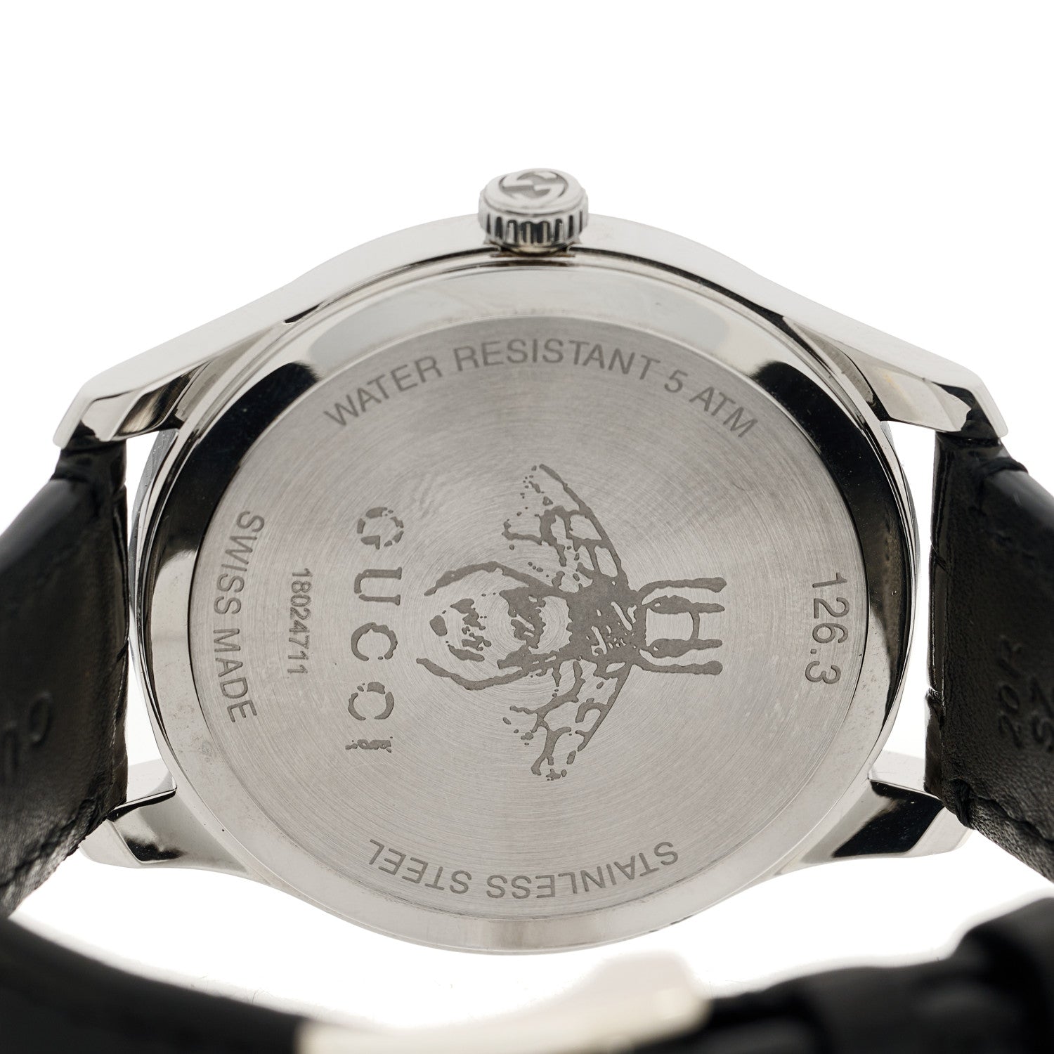 Gucci Stainless Steel Alligator 40mm G-Timeless Moonphase Star Planet Quartz Watch Black 4 of 5