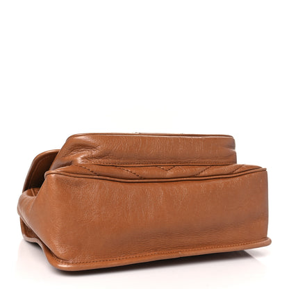 Saint Laurent Crinkled Calfskin Matelasse Monogram Medium Niki Chain Satchel Caramel 4 of 10