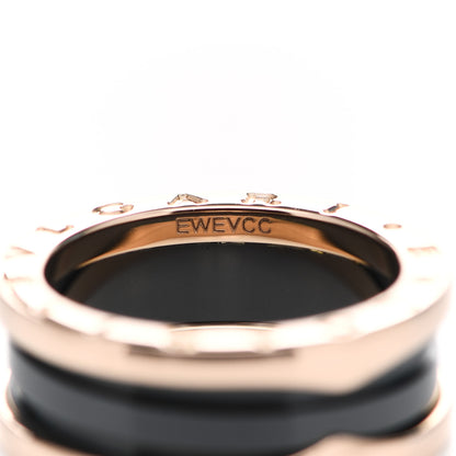 Bulgari 18K Rose Gold Black Ceramic B.Zero1 Two-Band Ring 54 7 4 of 7