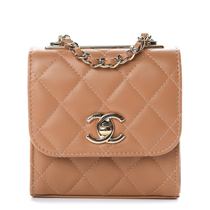 Chanel Lambskin Quilted Mini Trendy CC Chain Wallet Light Brown 1 of 10