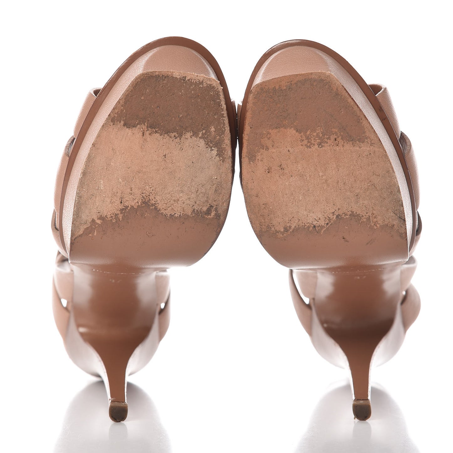 Calfskin Tribute 105 Platform Sandals 37 Light Beige