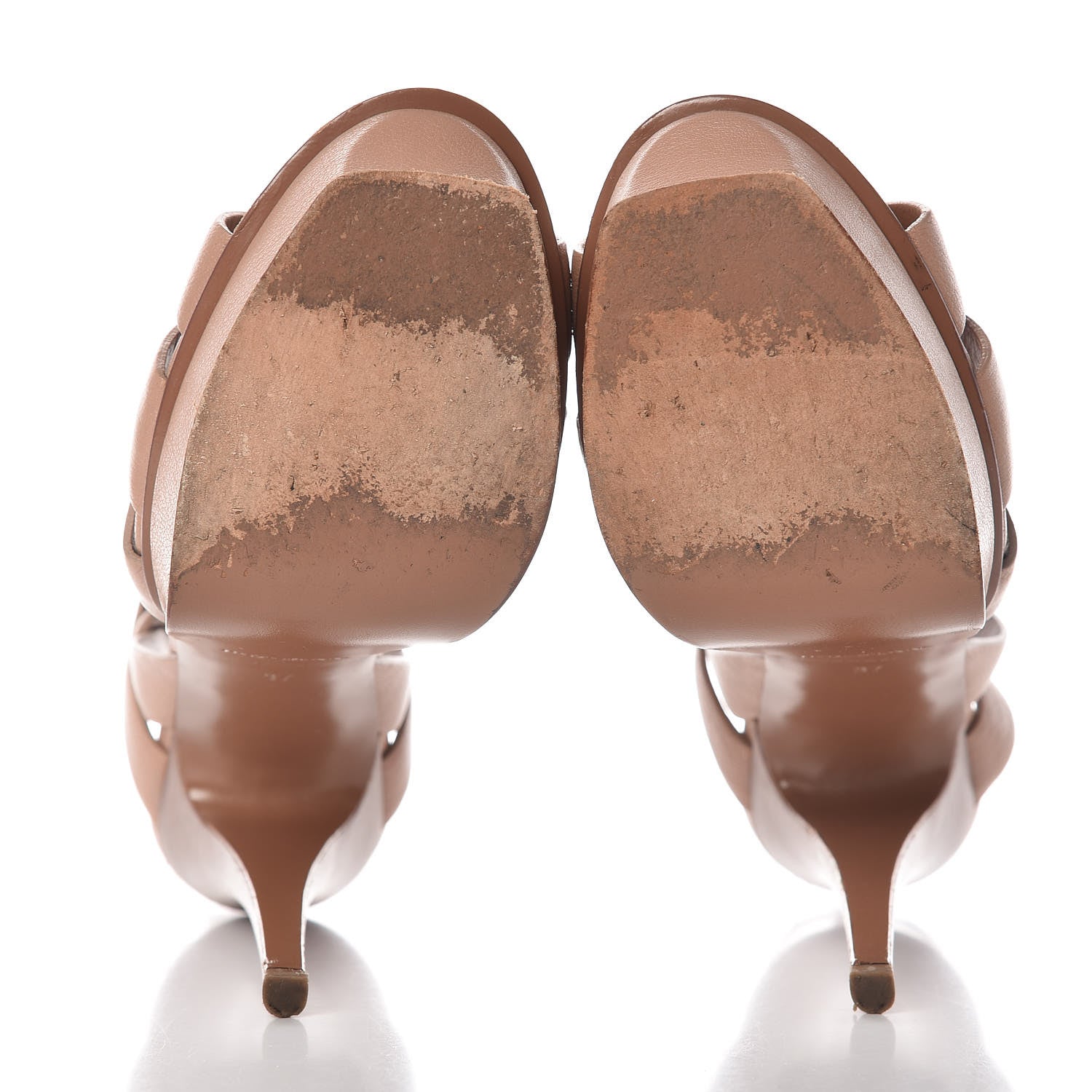 Saint Laurent Calfskin Tribute 105 Platform Sandals 37 Light Beige 7 of 17