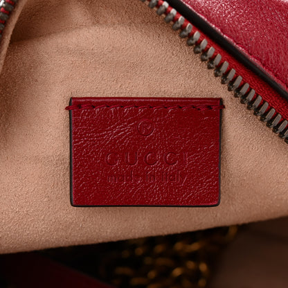 Gucci Glazed Calfskin Matelasse Heart Mini GG Marmont Round Shoulder Bag Romantic Cerise 6 of 10