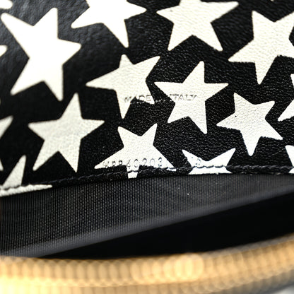 Saint Laurent Lambskin Star Print Monogram Envelope Chain Wallet Black White 5 of 11