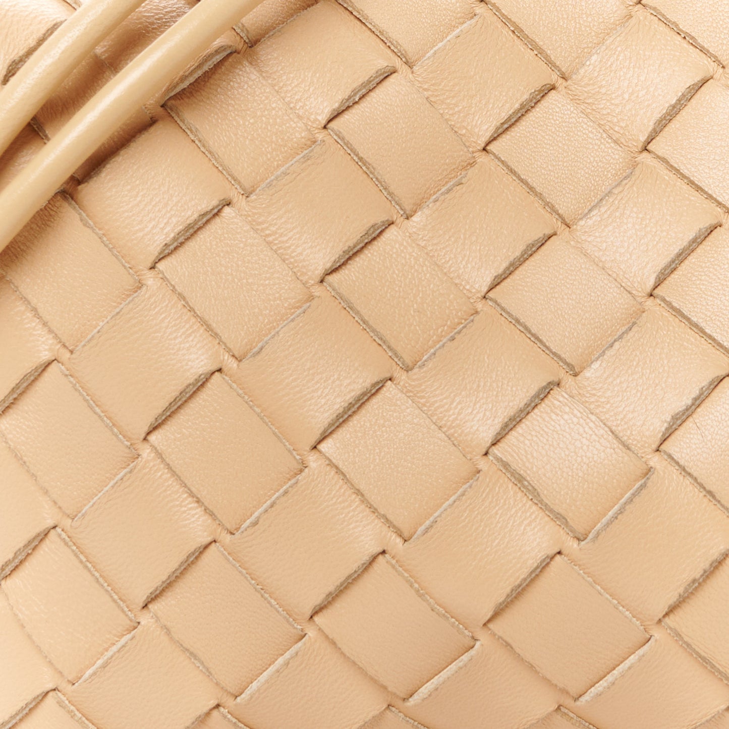 Nappa Intrecciato Mini Loop Camera Bag Almond