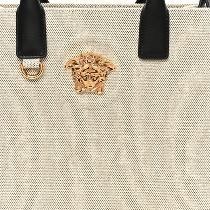 Versace Canvas Calfskin La Medusa Tote Bag Beige 8 of 10