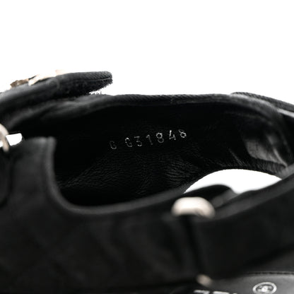 Chanel Mixed Fibers Velcro Dad Sandals 39.5 Black 6 of 15