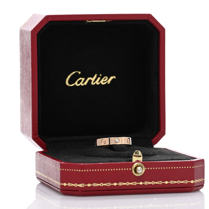 Cartier 18K Pink Gold Diamond 4mm LOVE Wedding Band Ring 51 5.75 5 of 5