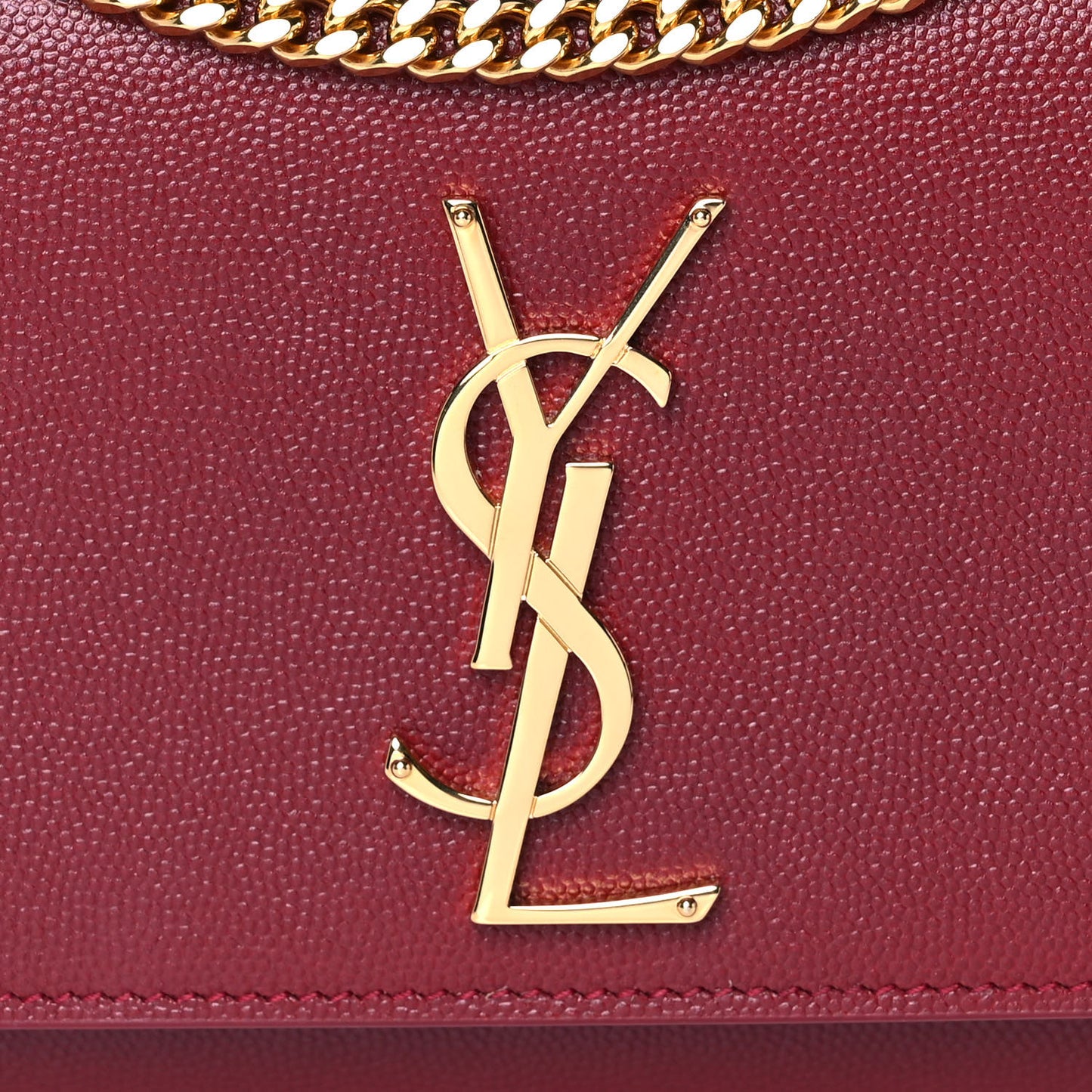 Grain De Poudre Small Monogram Kate Satchel Rouge Eros