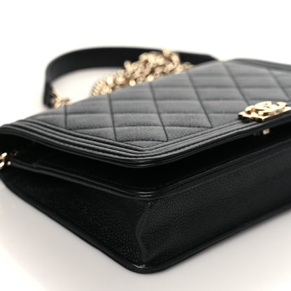 Chanel Caviar Quilted Boy Wallet On Chain WOC Black 8 of 10