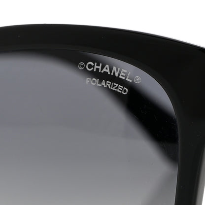 Chanel Acetate Polarized Square CC Sunglasses 5380 Black 7 of 8