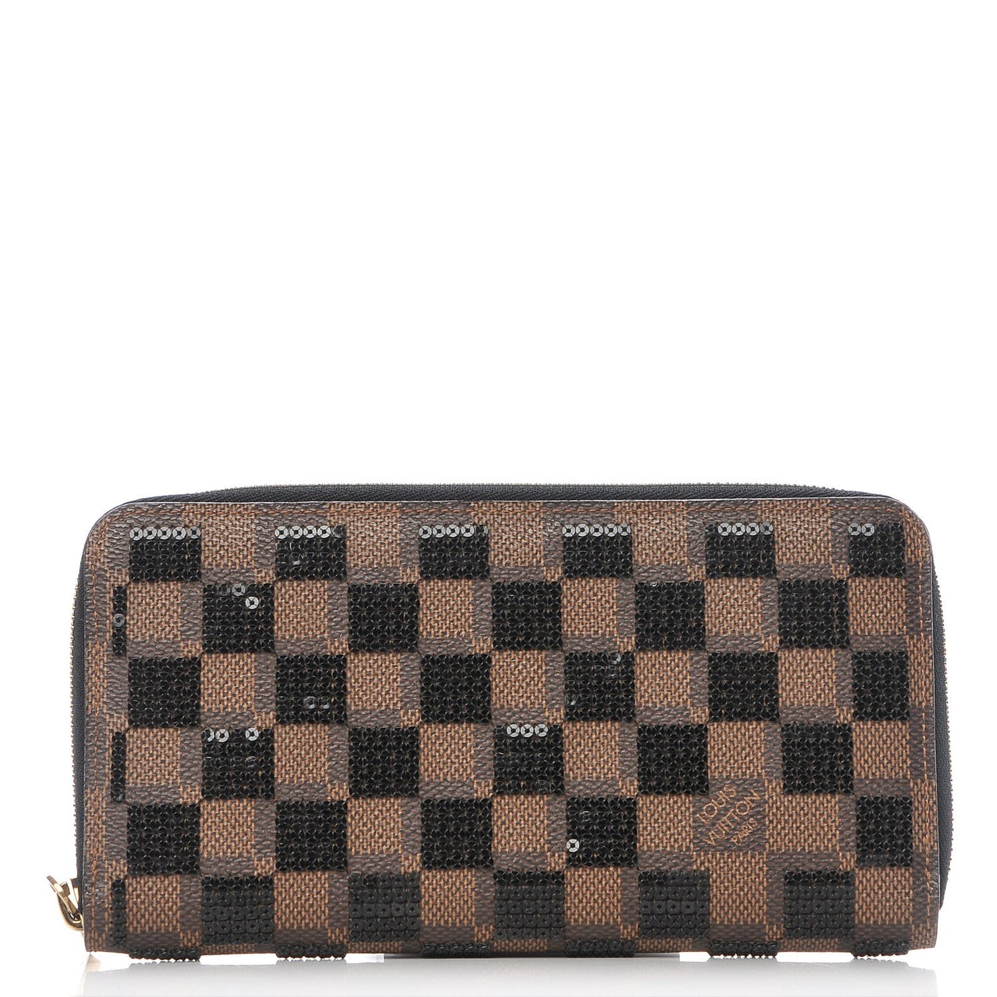 Damier Paillettes Zippy Wallet Black