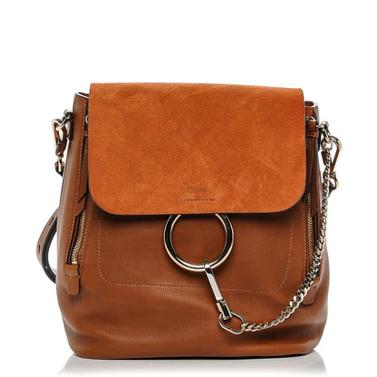 Chloe Suede Calfskin Medium Faye Backpack Tan 1 of 8
