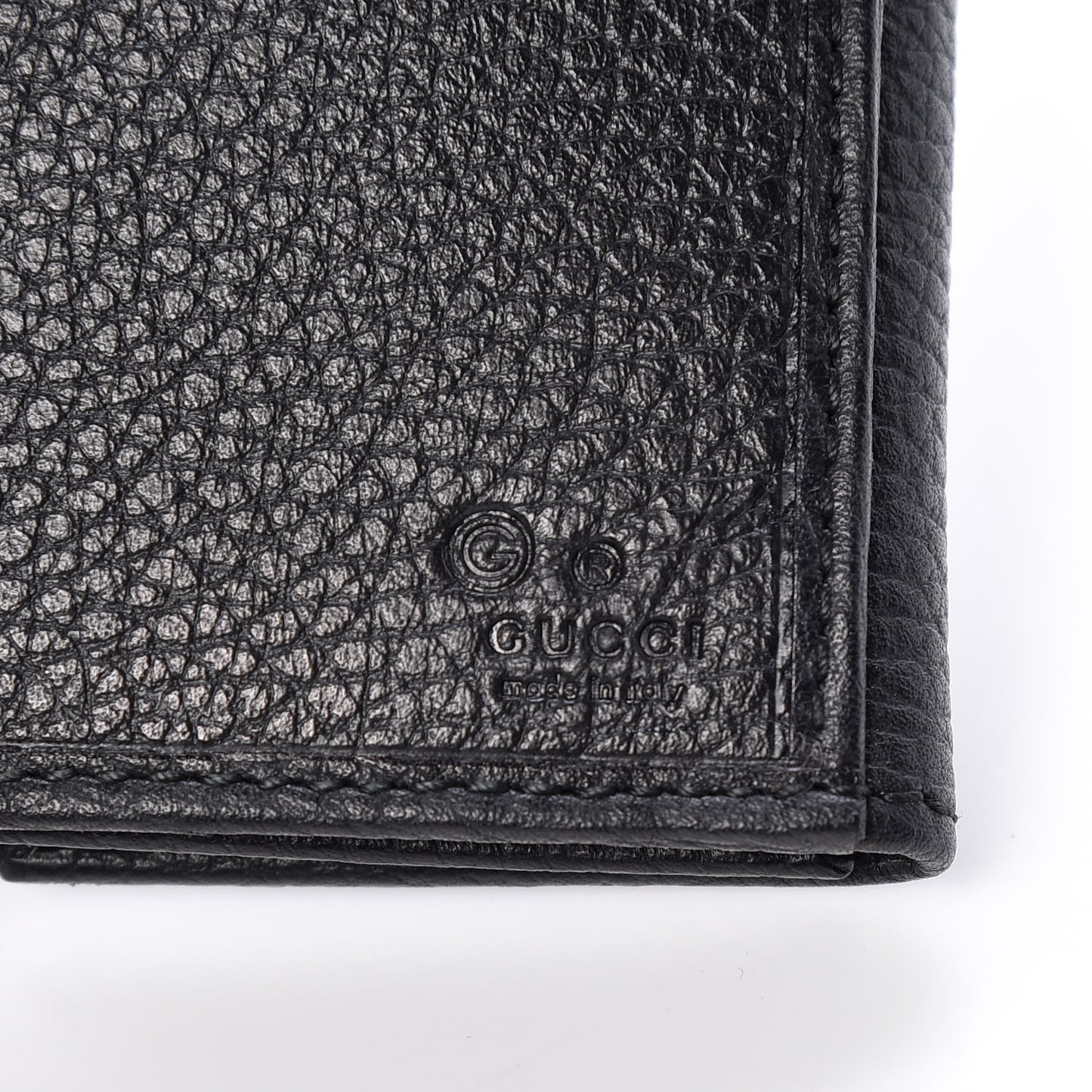 Pebbled Calfskin Punch Continental Flap Wallet Black