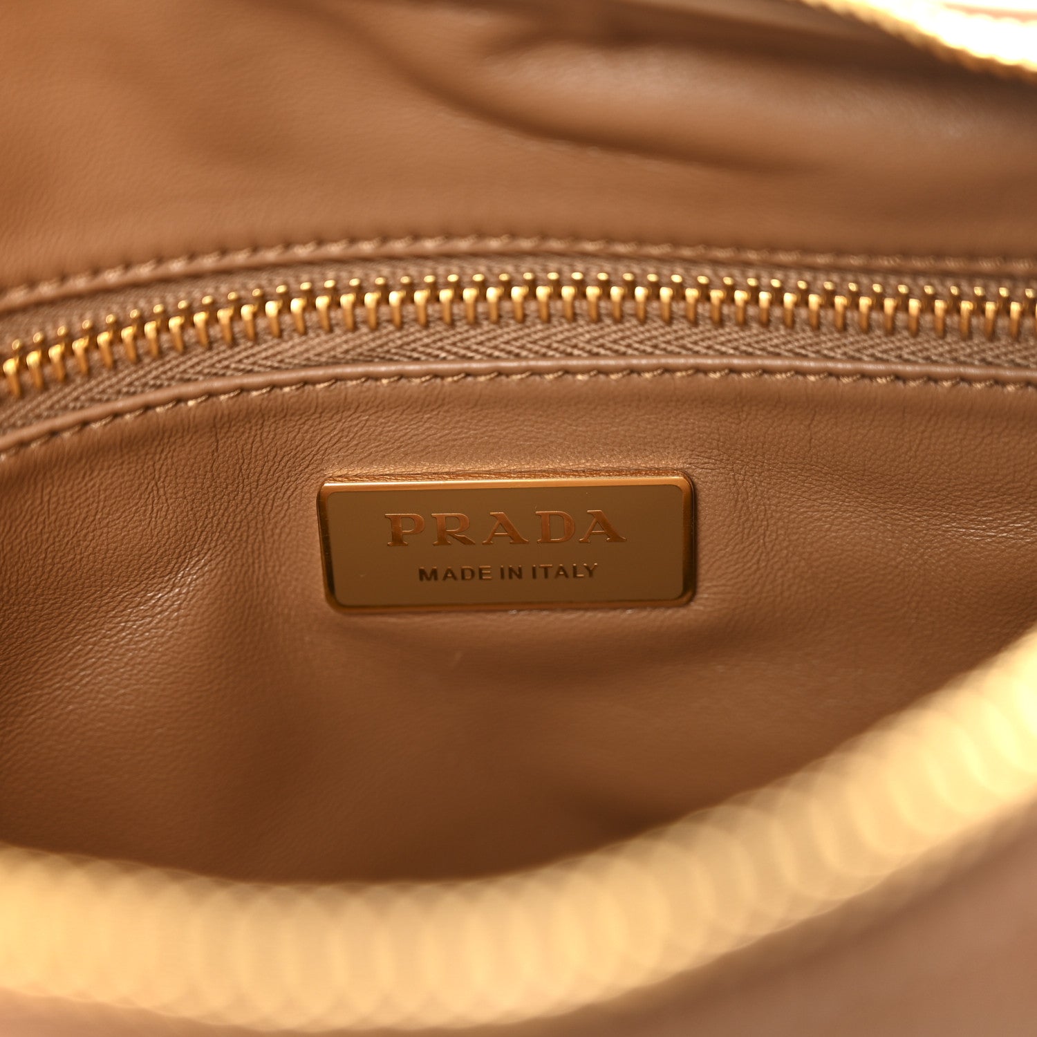 Prada Soft Calfskin Large Aimée Shoulder Bag Caramel 6 of 11
