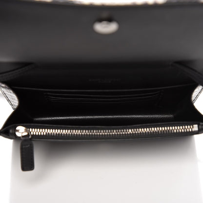 Saint Laurent Snakeskin Zebra Print Monogram Toy Kate Strap Wallet Black White 5 of 6