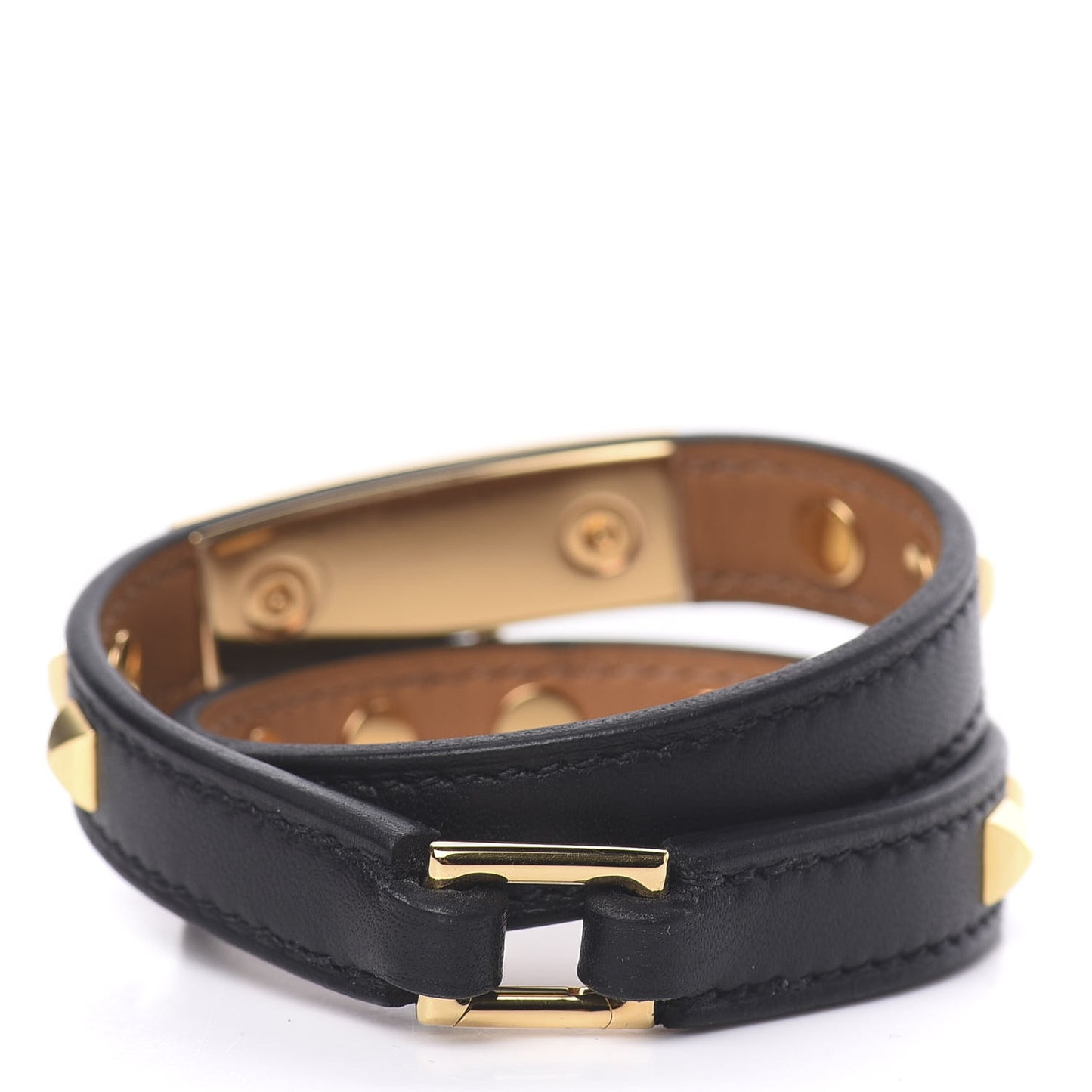 Swift Studded Rivale Double Tour Bracelet T2 Black