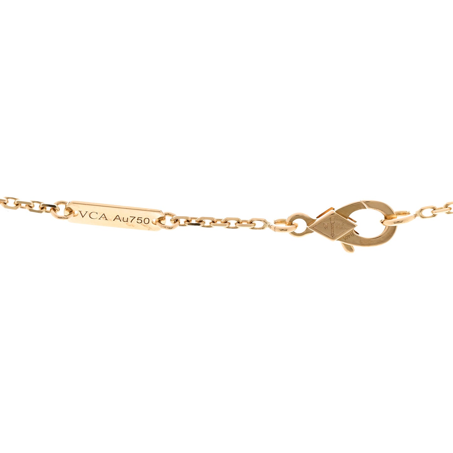 18K Yellow Gold Black Onyx Vintage Alhambra Pendant Necklace