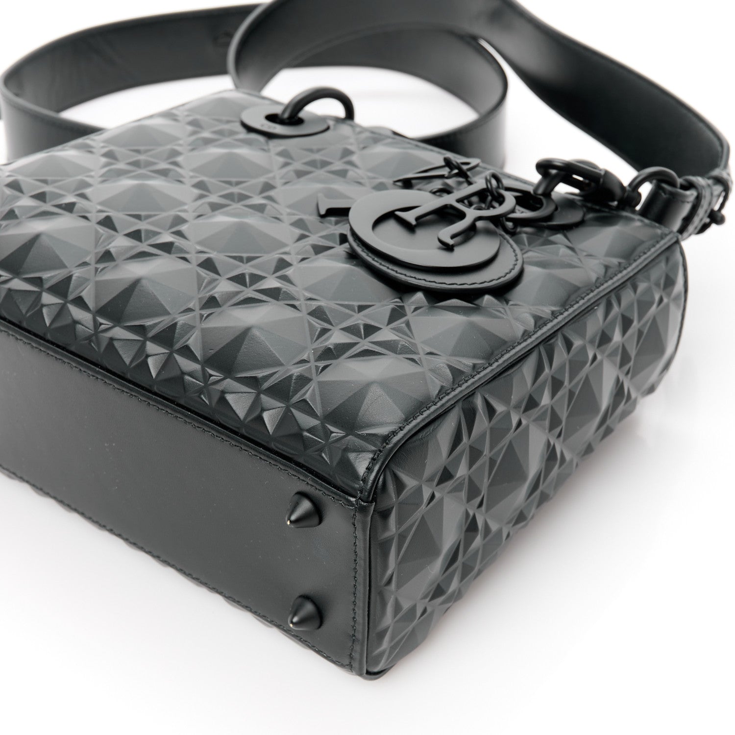 Christian Dior Calfskin Cannage Diamond Small My ABCDior Lady Dior Black 11 of 13