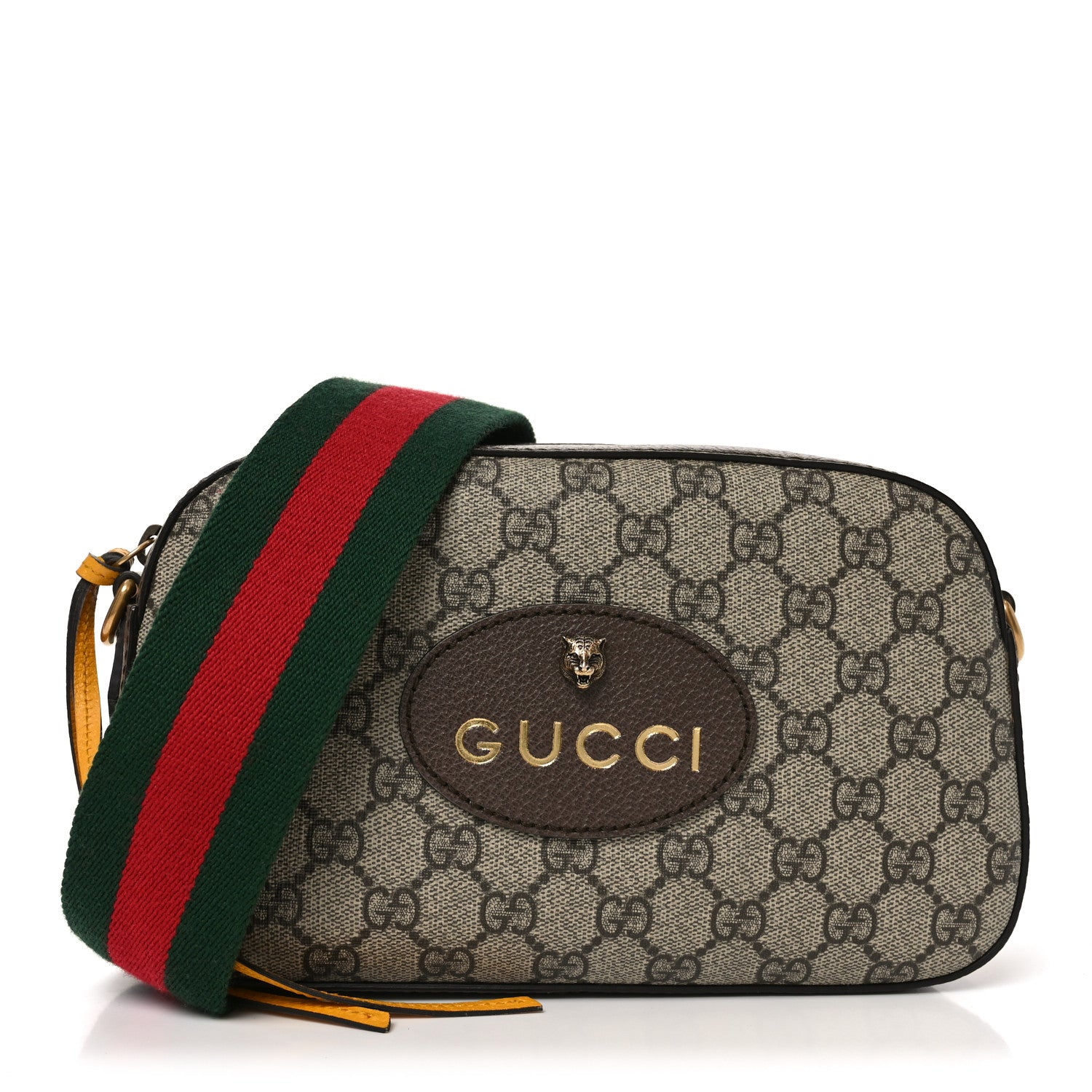 Gucci GG Supreme Monogram Web Neo Vintage Shoulder Bag Beige New Acero Crop 1 of 10