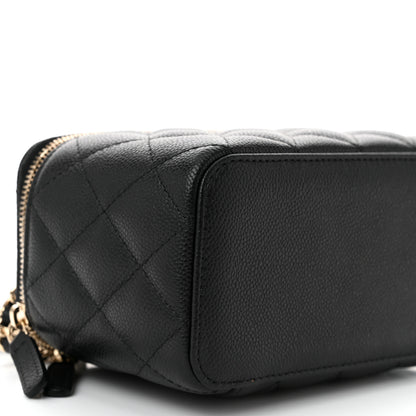 Chanel Caviar Quilted Small Tiny CC Vanity Case With Chain Black 9 of 11