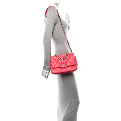 Chanel Lambskin Quilted Medium Chanel 19 Flap Dark Pink 2 of 10