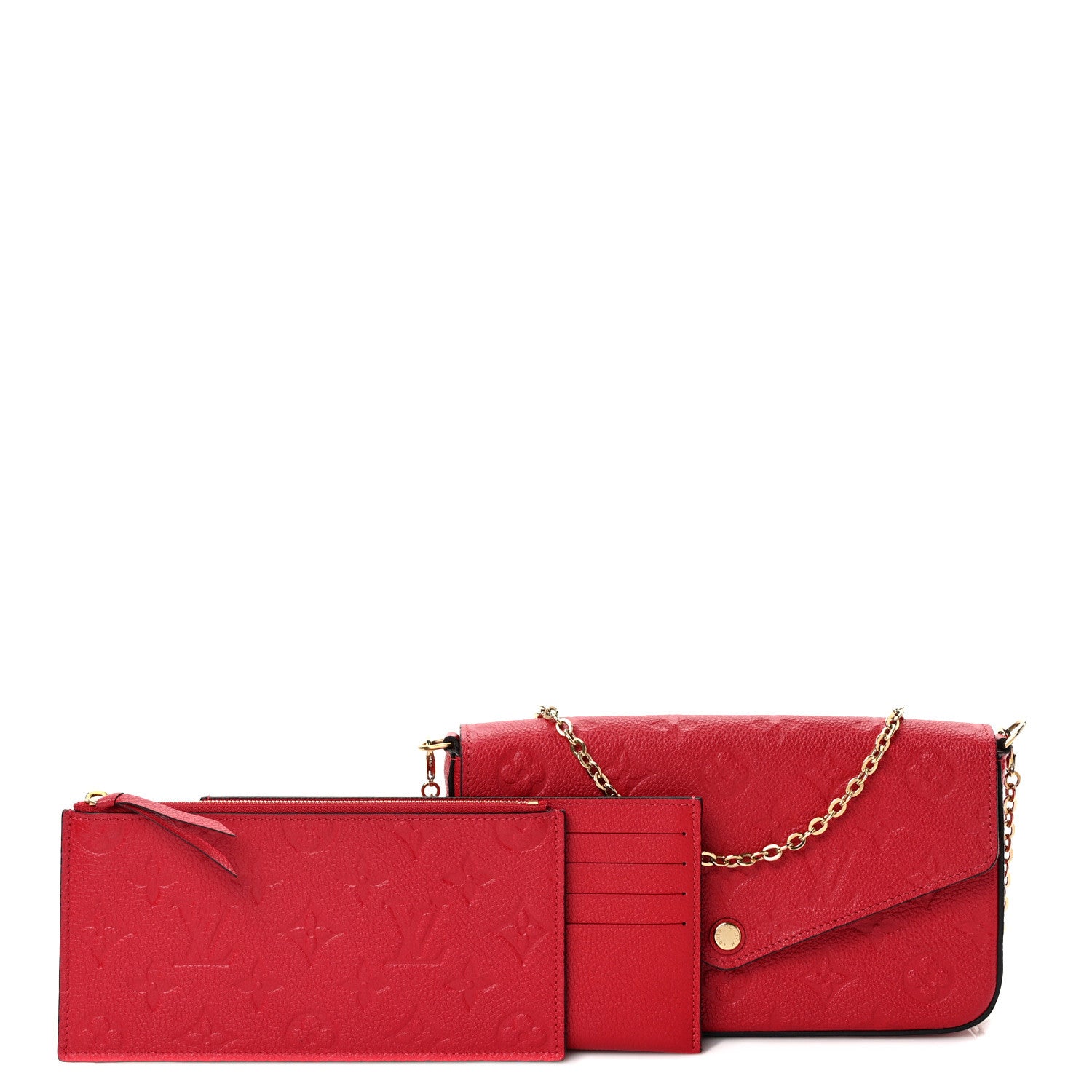 Louis Vuitton Empreinte Pochette Felicie Chain Wallet Scarlet 1 of 9