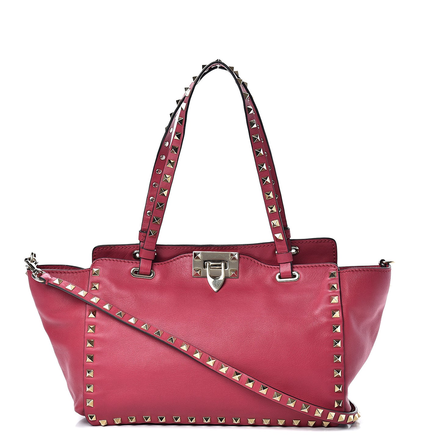 Vitello Small Rockstud Tote Cyclamin