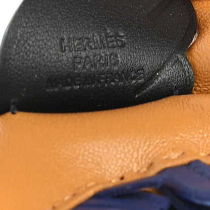 Hermes Milo Lambskin Grigri Rodeo Pegase Horse Bag Charm PM Sesame Black Bleu Saphir 3 of 4