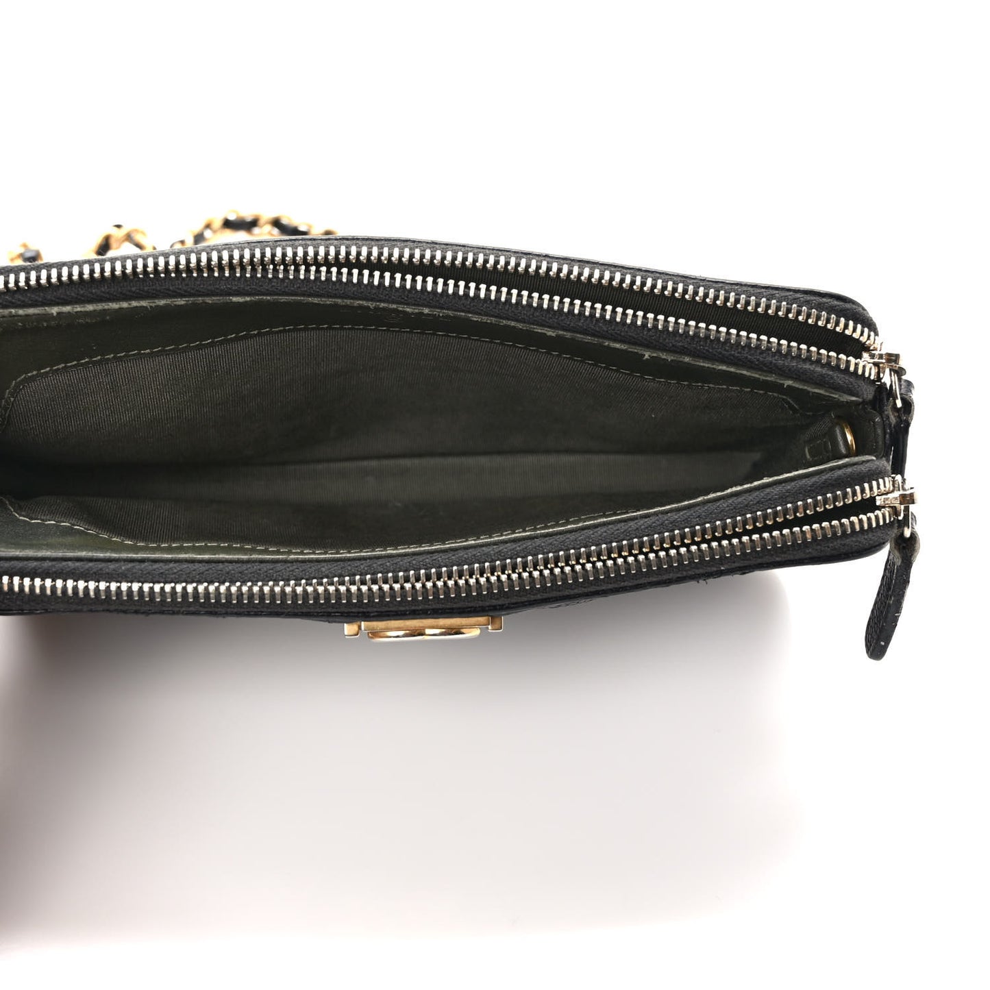 Caviar Quilted Small Boy Clutch With Chain Black