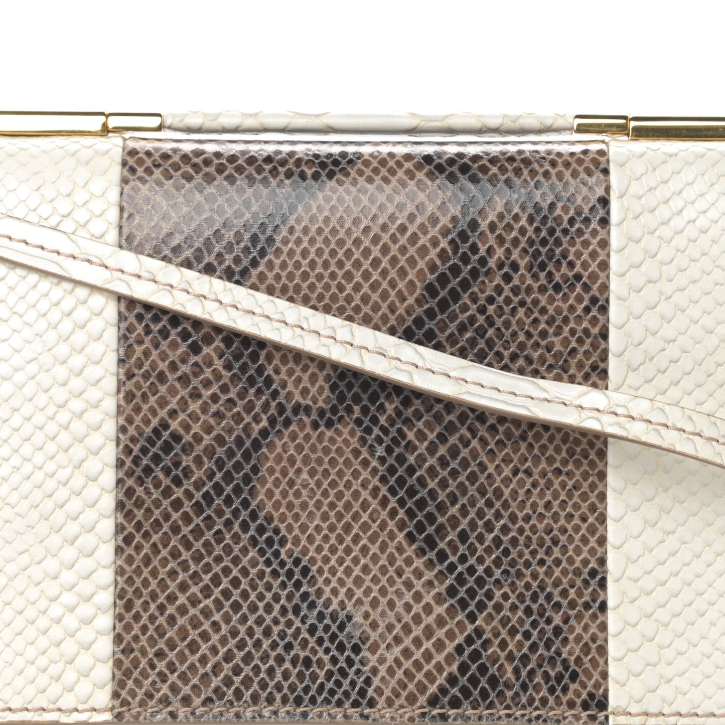 Alter Snake Embossed Small Flo Shoulder Bag Ivory