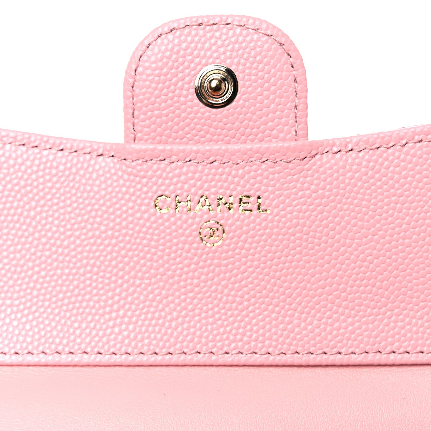 Caviar Quilted Compact Flap Wallet Pink