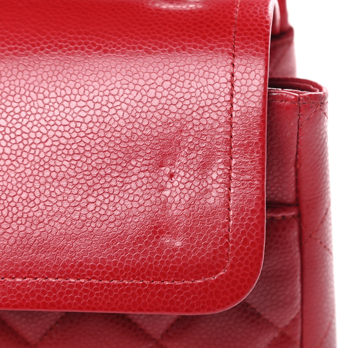 Caviar Quilted Maxi Double Flap Red