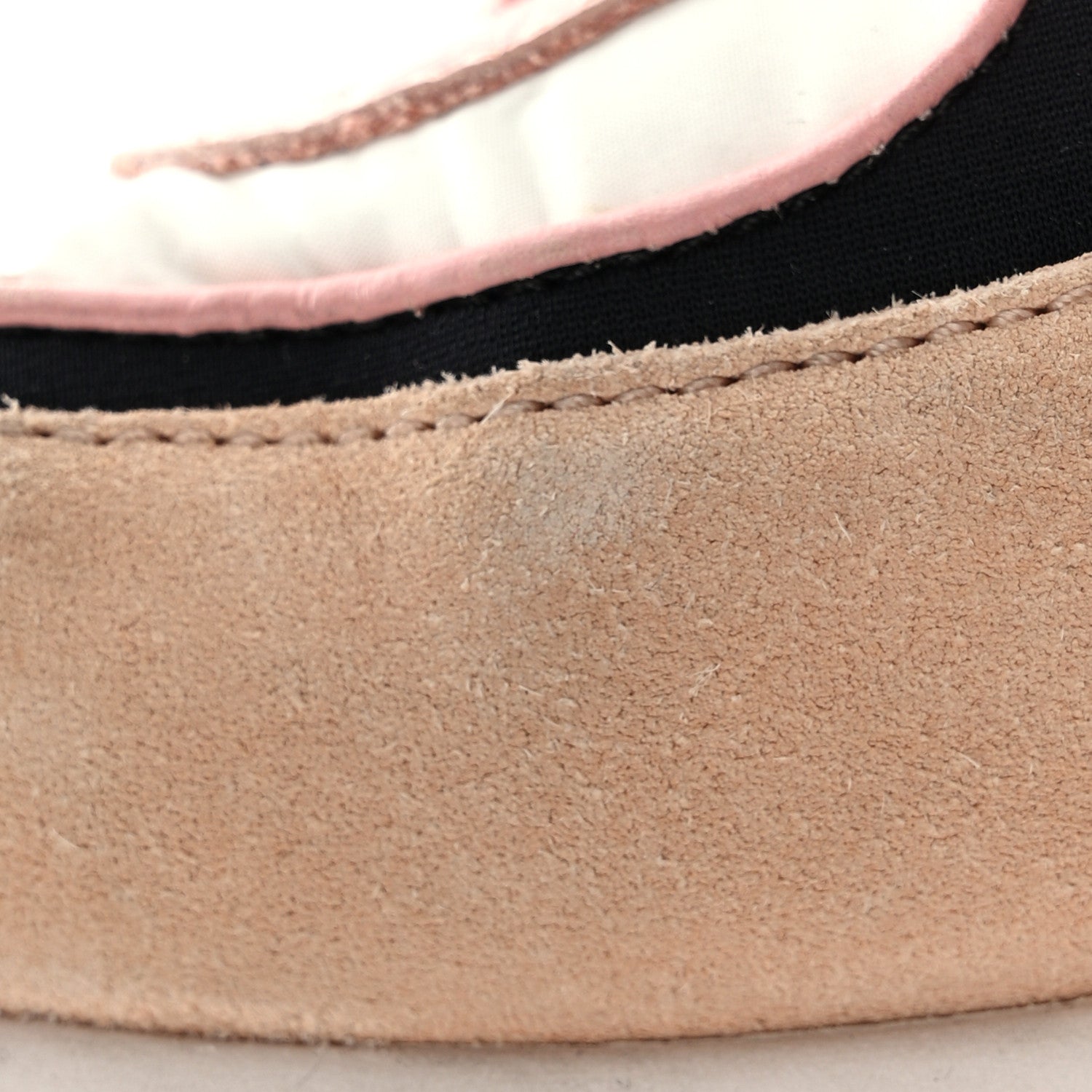 Chanel Nylon Lambskin Suede Calfskin CC Sneakers 38.5 Pink White Black 12 of 14