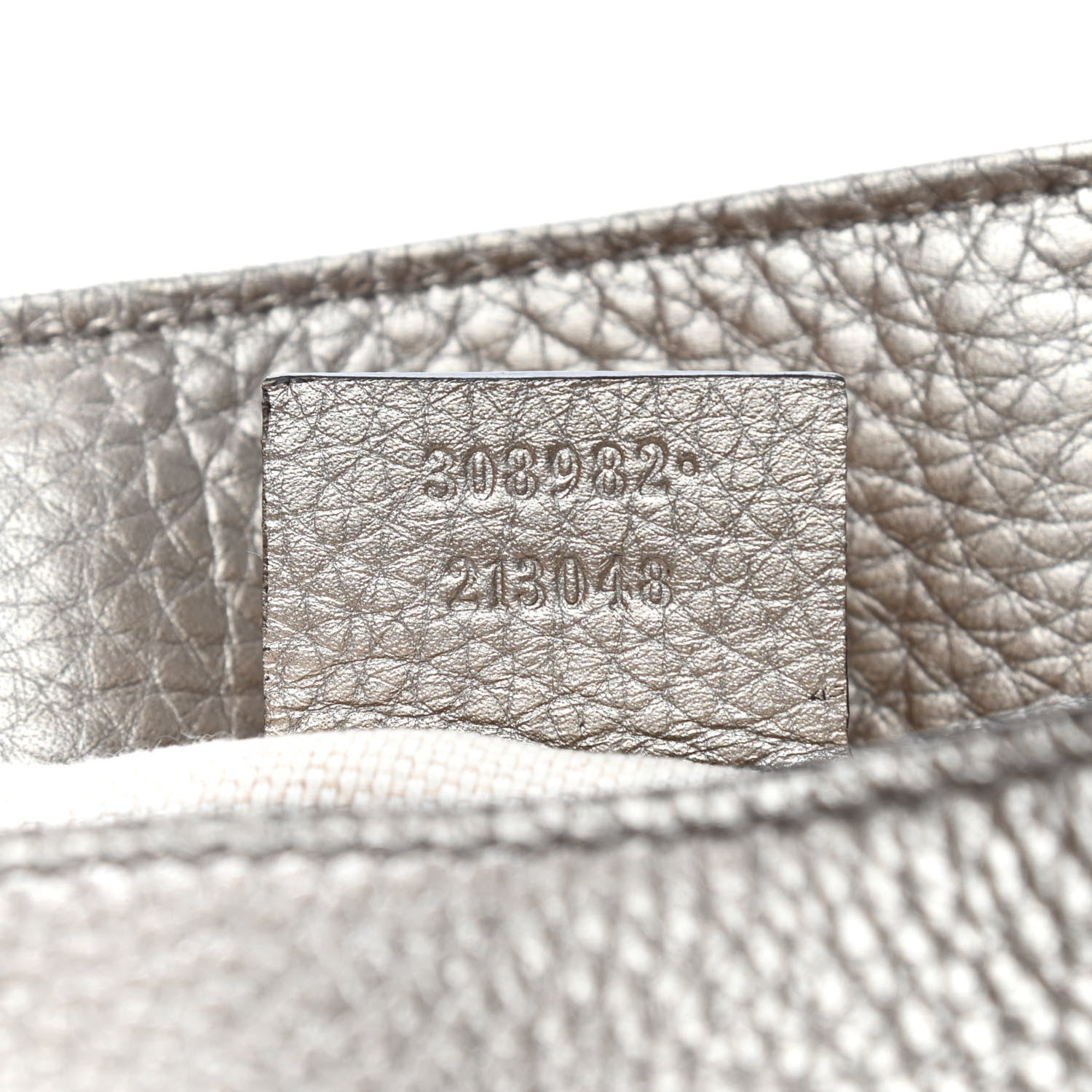 Gucci Metallic Pebbled Calfskin Medium Soho Chain Shoulder Bag Golden Beige 7 of 9