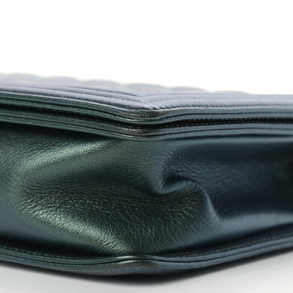 Chanel Iridescent Goatskin Quilted New Medium Boy Flap Green 9 of 11