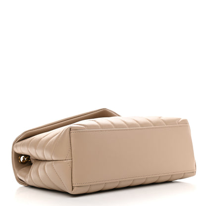 Saint Laurent Calfskin Y Quilted Monogram Small Loulou Chain Satchel Dark Beige 4 of 9