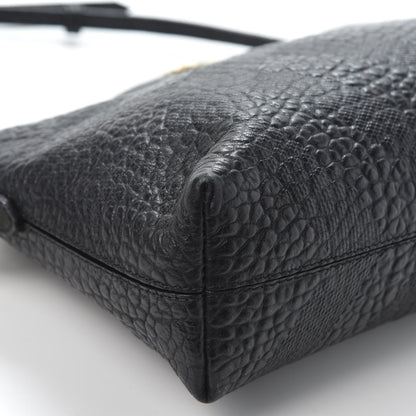 Burberry Signature Grain Calfskin Check Embossed Small Chichester Crossbody Clutch Bag Black 5 of 10