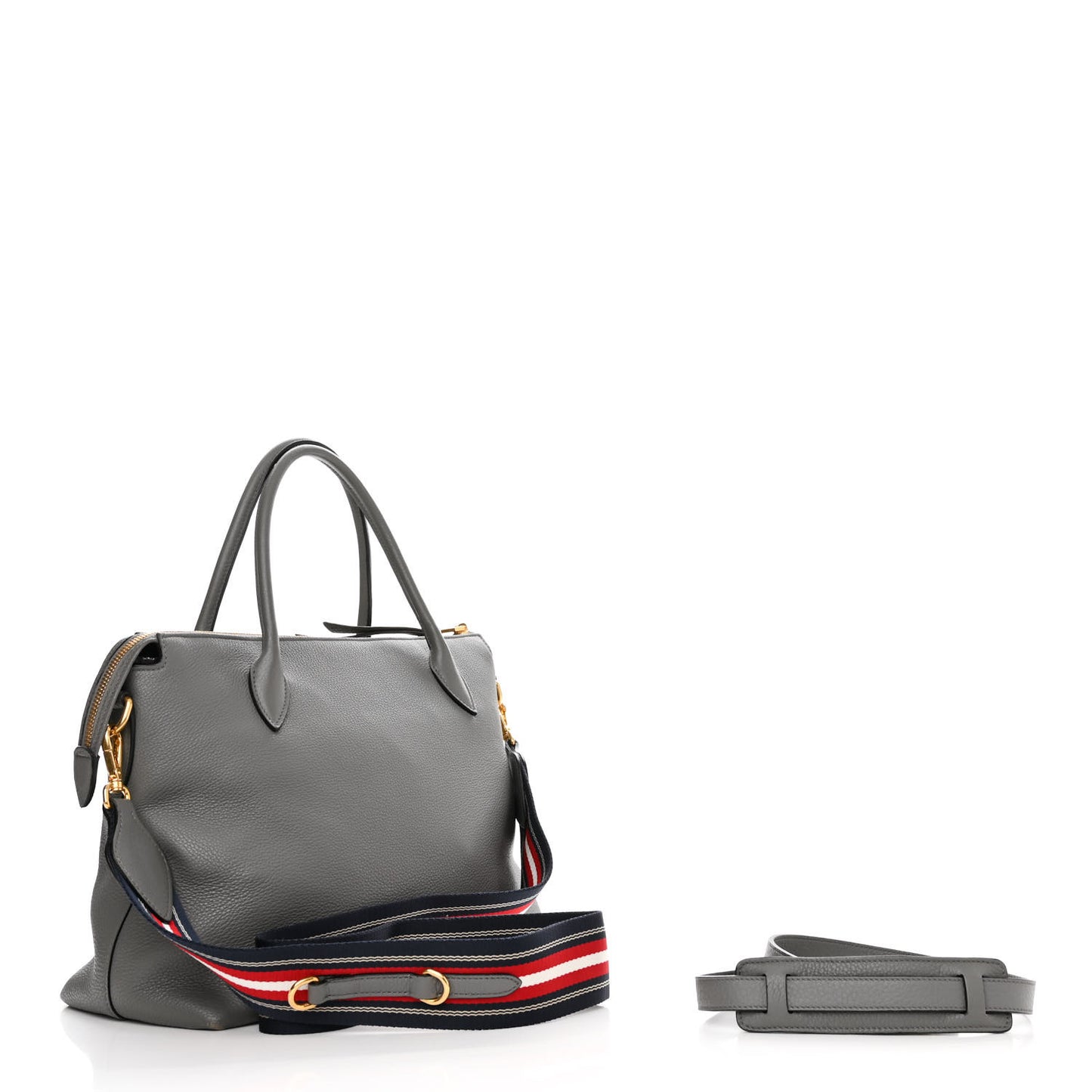 Vitello Daino Shopping Tote Marmo