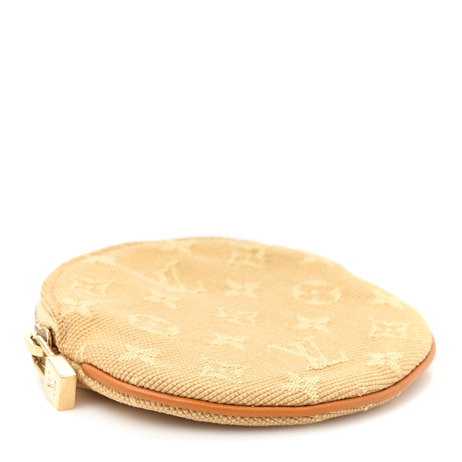 Louis Vuitton Mini Lin Round Coin Purse Beige 4 of 9