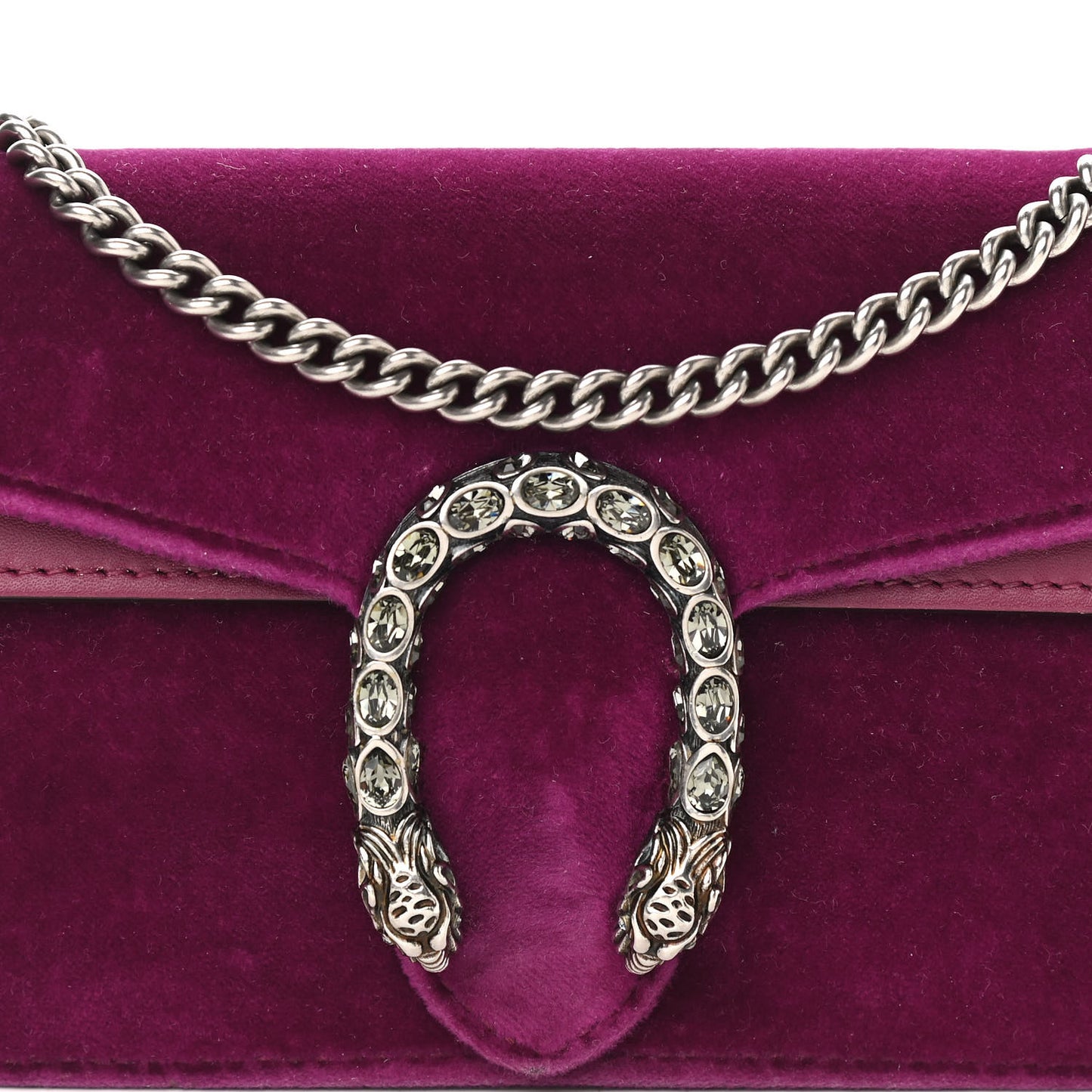 Velvet Super Mini Dionysus Shoulder Bag Fuchsia Violet Cyclamen