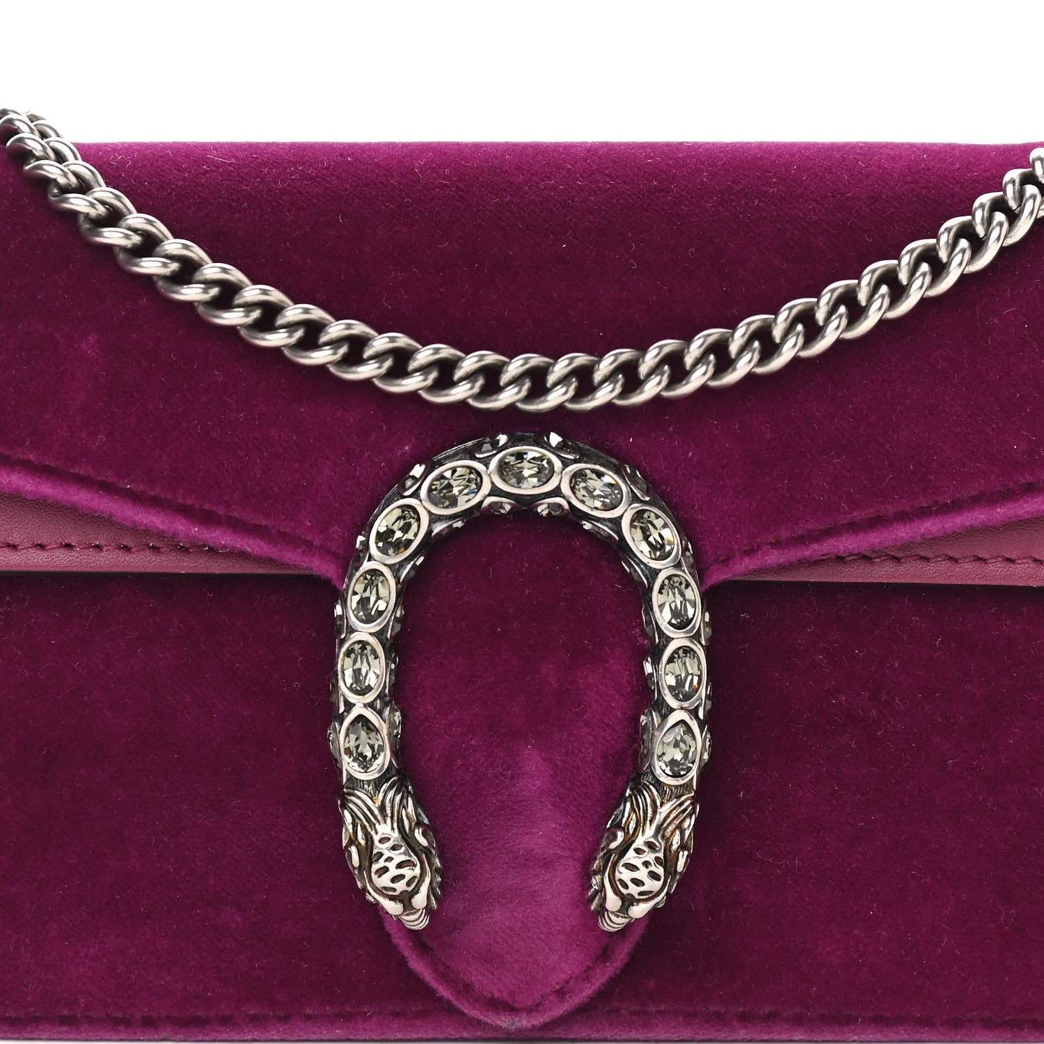 Gucci Velvet Super Mini Dionysus Shoulder Bag Fuchsia Violet Cyclamen 7 of 13